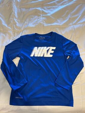 Nike Royal Blue Long Sleeve Logo Tee